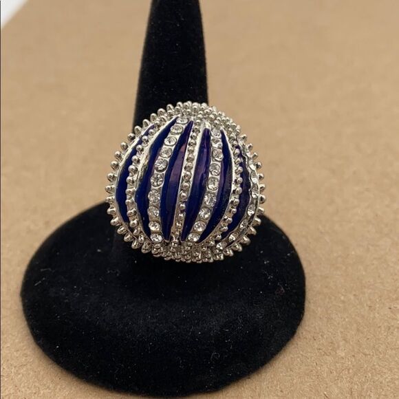 Adjustable rhinestone studded spike ring - Picture 2 of 15